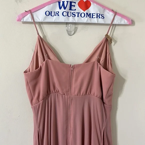 Birdy Grey Kaia Chiffon Dusty Rose Bridesmaid Dress Size Medium - Picture 3 of 8